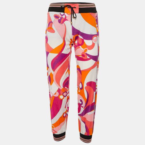 Emilio Pucci Pink Printed Velvet Track Trousers S - Emilio Pucci - Modalova