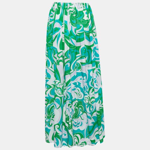 Emilio Pucci Green Printed Cotton Maxi Skirt M - Emilio Pucci - Modalova