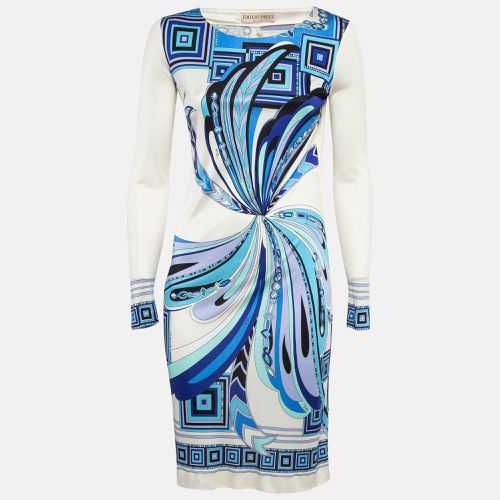 Emilio Pucci Blue Printed Jersey Silk Short Dress M - Emilio Pucci - Modalova