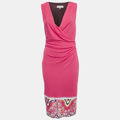 Emilio Pucci Pink Hem Print Jersey Sleeveless Midi Dress M - Emilio Pucci - Modalova