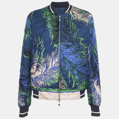 Emilio Pucci Multicolor/Navy Blue Printed Silk Zip-Up Reversible Bomber Jacket L - Emilio Pucci - Modalova