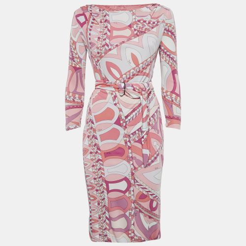 Emilio Pucci Pink Printed Jersey Long Sleeve Short Dress S - Emilio Pucci - Modalova
