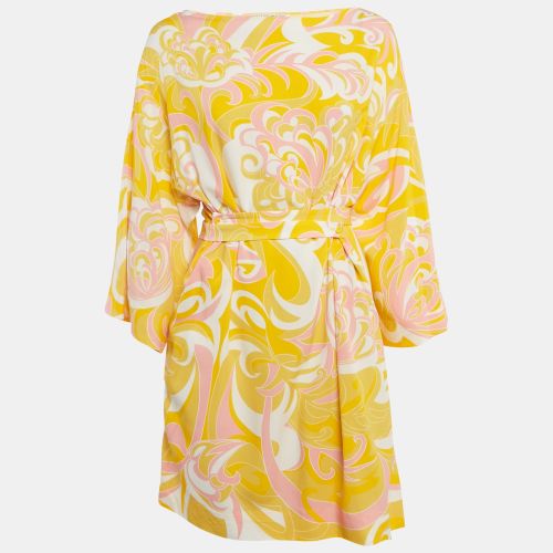 Printed Crepe Tie-Up Mini Dress S - Emilio Pucci - Modalova