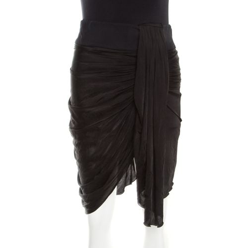 Emilio Pucci Black Draped Jersey Asymmetric Mini Skirt S - Emilio Pucci - Modalova