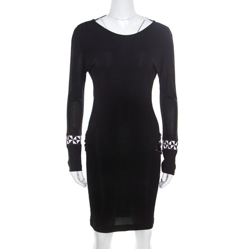 Emilio Pucci Black Knit Crystal Embellished Backless Sheath Dress S - Emilio Pucci - Modalova