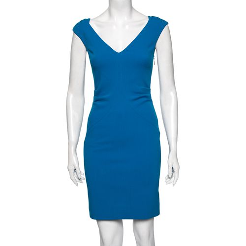 Emilio Pucci Blue Wool Crepe Sleeveless Sheath Dress S - Emilio Pucci - Modalova