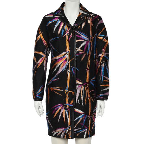 Emilio Pucci Black Leaf Jacquard Button Front Oversized Coat S - Emilio Pucci - Modalova