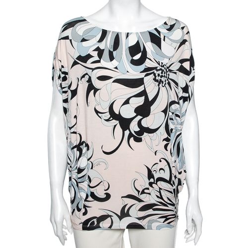 Emilio Pucci Multicolor Floral Printed Jersey Top S - Emilio Pucci - Modalova