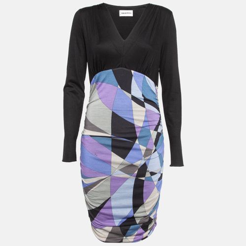 Emilio Pucci Multicolor Print Wool Blend Knit Ruched Dress M - Emilio Pucci - Modalova