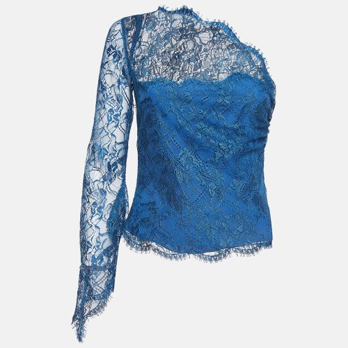 Emilio Pucci Blue Patterned Lace One Shoulder Top M - Emilio Pucci - Modalova