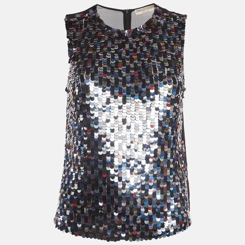 Emilio Pucci Black Sequin And Silk Sleeveless Top S - Emilio Pucci - Modalova