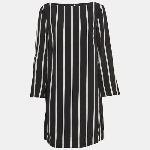 Emilio Pucci Black Pinstripe Silk Short Shift Dress L - Emilio Pucci - Modalova