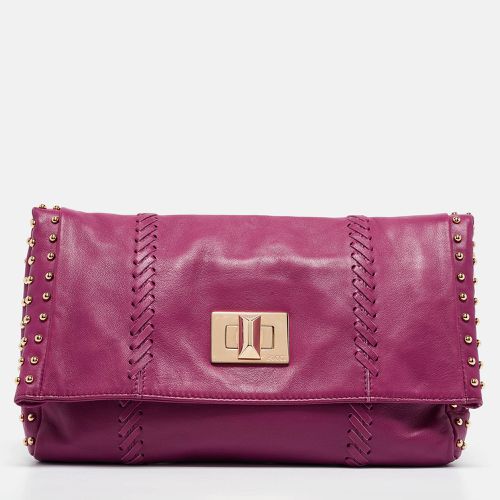 Emilio Pucci Magenta Leather Studded Flap Clutch - Emilio Pucci - Modalova