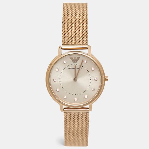 Emporio Armani Rose Gold Plated Stainless Steel Crystal AR11129 Women's Wristwatch 32 mm - Emporio Armani - Modalova