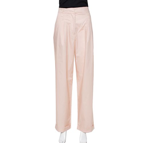 Emporio Armani Pale Pink Cotton Wide Leg Trousers L - Emporio Armani - Modalova