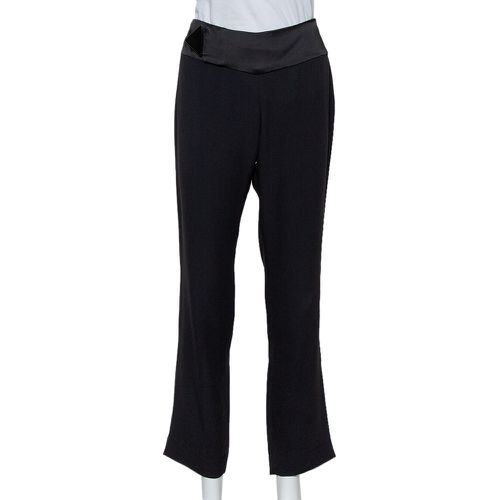 Emporio Armani Black Crepe Tapered Leg Trousers S - Emporio Armani - Modalova