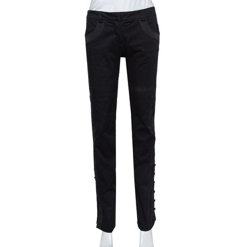 Emporio Armani Black Side Trim & Button Detail Trousers M - Emporio Armani - Modalova