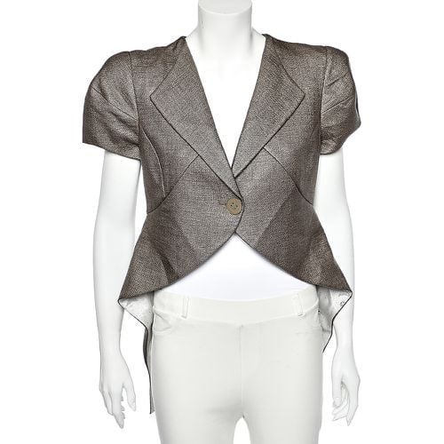 Emporio Armani Brown Synthetic Asymmetric Hem Blazer L - Emporio Armani - Modalova