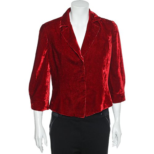 Emporio Armani Red Velvet Button Front Blazer L - Emporio Armani - Modalova