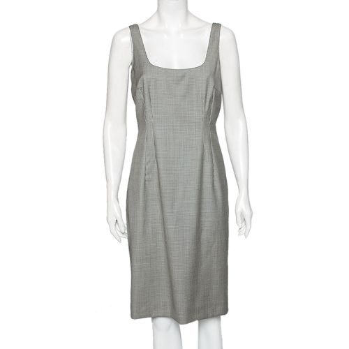 Emporio Armani Monochrome Houndstooth Printed Wool Short Dress L - Emporio Armani - Modalova