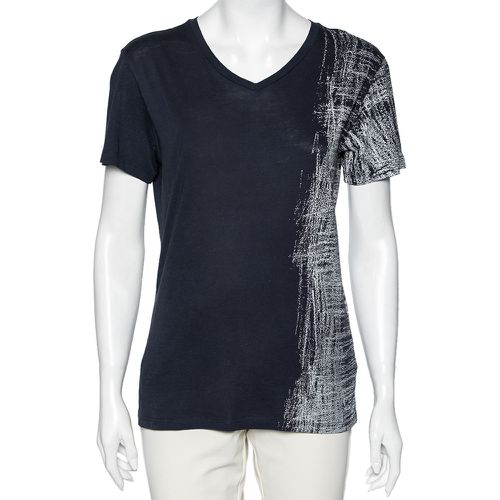 Emporio Armani Blue Cotton Half Printed Short Sleeve T-Shirt S - Emporio Armani - Modalova