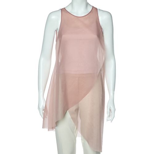 Emporio Armani Pink Taffeta Sheer Sleeveless Top M - Emporio Armani - Modalova