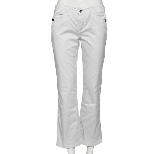 Emporio Armani White Cotton Regular Fit Pants M - Emporio Armani - Modalova