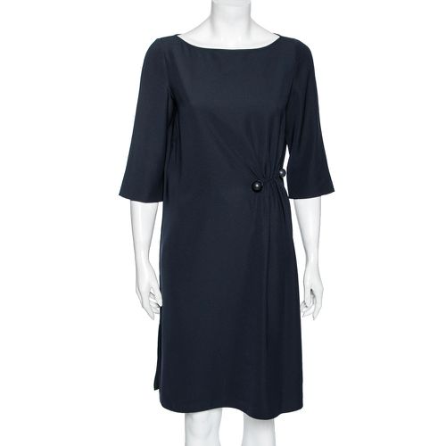 Emporio Armani Blue Crepe Side Pleated Dress M - Emporio Armani - Modalova