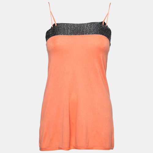 Emporio Armani Orange Beaded Detail Sleeveless Knit Top S - Emporio Armani - Modalova