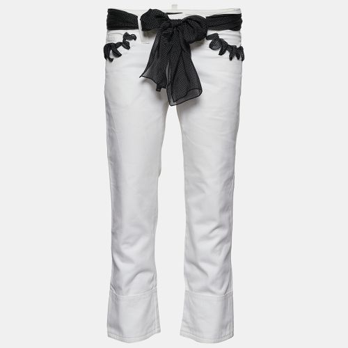 Emporio Armani White Denim Bandana Belted Jeans S Waist 31" - Emporio Armani - Modalova