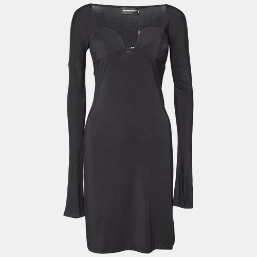 Emporio Armani Black Modal Knit Midi Dress M - Emporio Armani - Modalova