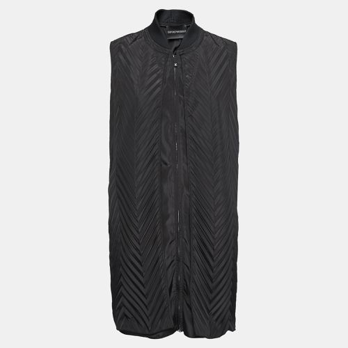 Emporio Armani Black Synthetic Pleated Vest Jacket M - Emporio Armani - Modalova