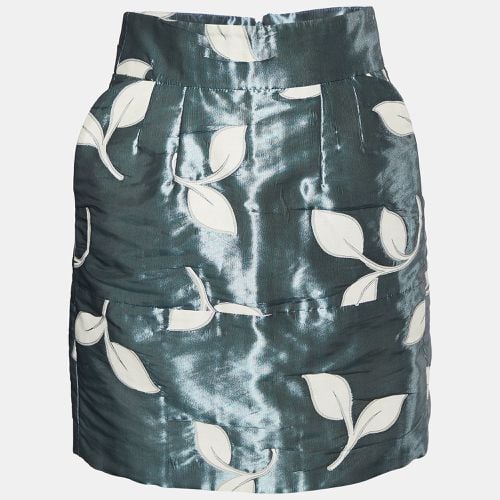 Emporio Armani Blue leaf Jacquard Mini Skirt S - Emporio Armani - Modalova