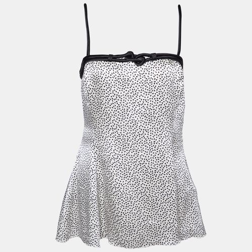 Emporio Armani Monochrome Printed Silk Cami Top M - Emporio Armani - Modalova