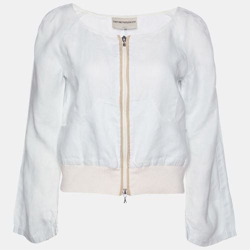 Pale Zip Up Cropped Jacket M - Emporio Armani - Modalova