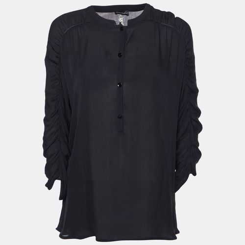 Emporio Armani Black Silk Shirt Blouse L - Emporio Armani - Modalova