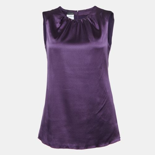 Emporio Armani Purple Silk Satin Sleeveless Top S - Emporio Armani - Modalova