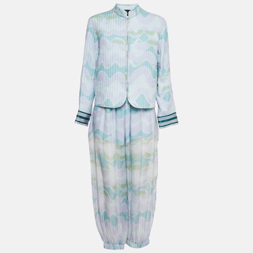 Emporio Armani Blue Abstract Print Silk Pants and Jacket Set M - Emporio Armani - Modalova