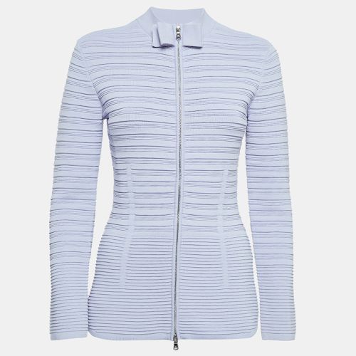 Emporio Armani Patterned Jersey Zip-Up High Neck Jacket M - Emporio Armani - Modalova