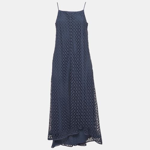 Emporio Armani Blue Lace Flared Slip Dress L - Emporio Armani - Modalova