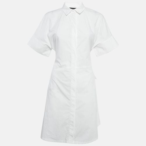 Emporio Armani White Poplin Belted Shirt Dress M - Emporio Armani - Modalova