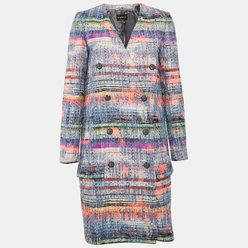 Emporio Armani Multicolor Lurex Tweed Double Breasted Mid-Length Coat S - Emporio Armani - Modalova