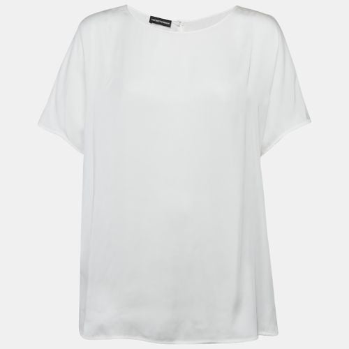 Emporio Armani White Crepe Top XXL - Emporio Armani - Modalova