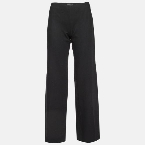 Emporio Armani Black Wool Wide Leg Trousers S - Emporio Armani - Modalova