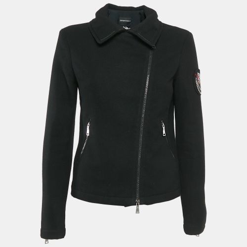 Emporio Armani Black Embellished Wool Blend Zip-Up Jacket S - Emporio Armani - Modalova