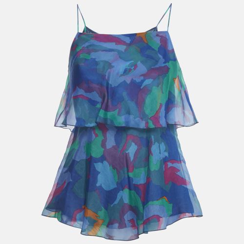Emporio Armani Blue Printed Organza Top S - Emporio Armani - Modalova