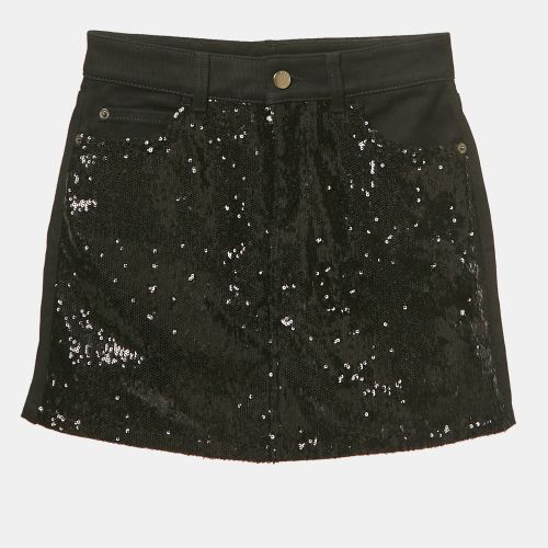 Emporio Armani Black Sequin Embellished Denim Mini Skirt M - Emporio Armani - Modalova