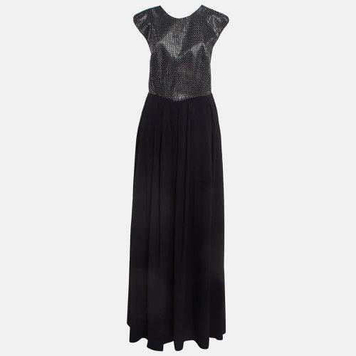 Emporio Armani Elite Black Embellished Cross Back Maxi Dress M - Emporio Armani - Modalova