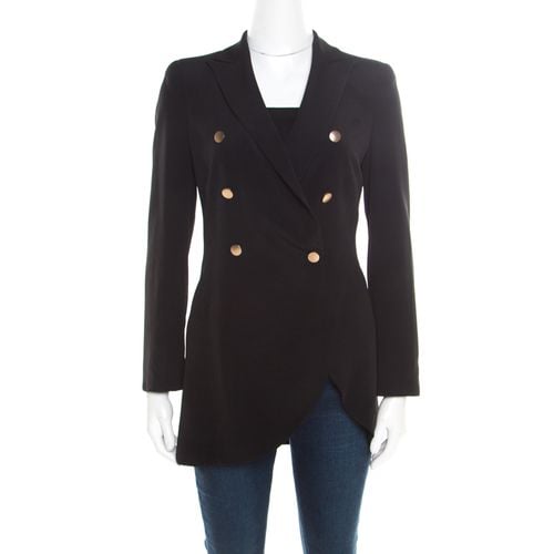 Emporio Armani Black Double Breasted Asymmetric Blazer S - Emporio Armani - Modalova