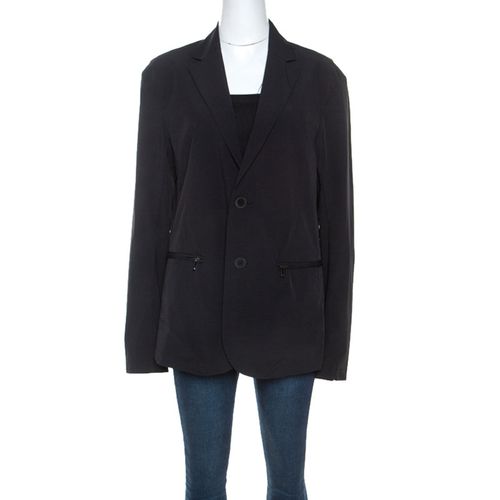 Emporio Armani Black Stretch Nylon Blazer L - Emporio Armani - Modalova